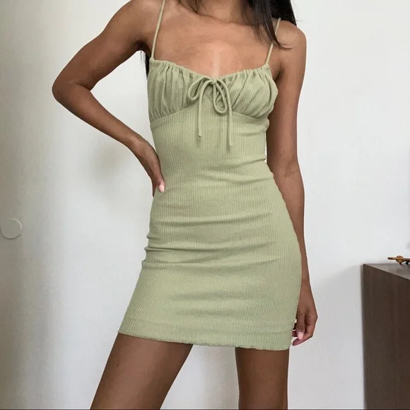 strapless open back dress Kenzie Mini Dress Green main image 0